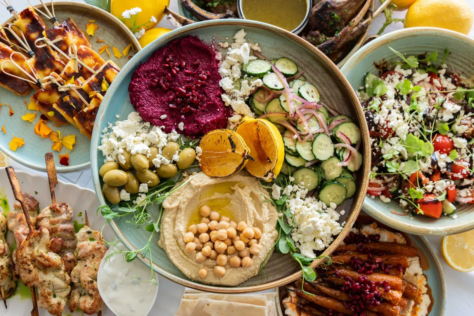 A chef prepared lunch spread on deck
